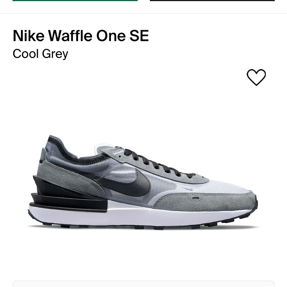 Nike waffle one se grey and black- size 8